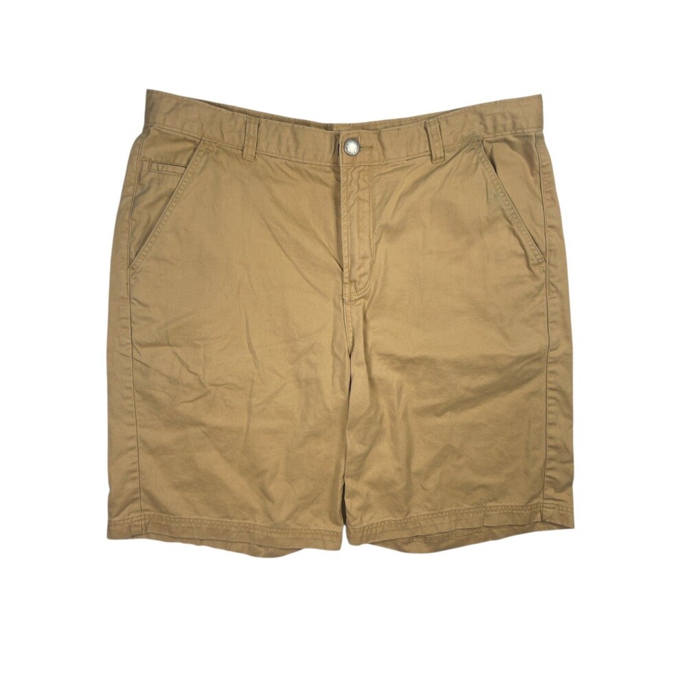 Disney Parks Chino Shorts Men's 36 Beige Flat Front Slash‎ Pockets Mid-Rise Golf